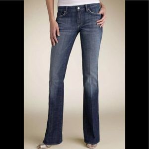 💗 7FAM 7 For All Mankind A Pocket Flare Jeans White Stitch